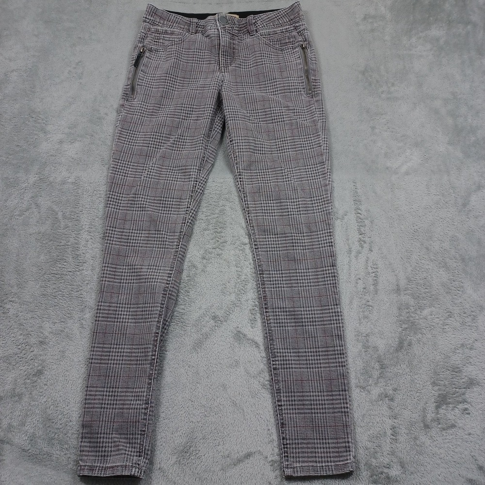 Democracy Pants Womens 2 Gray Plaid Slim Straight Pockets‎ Absolution